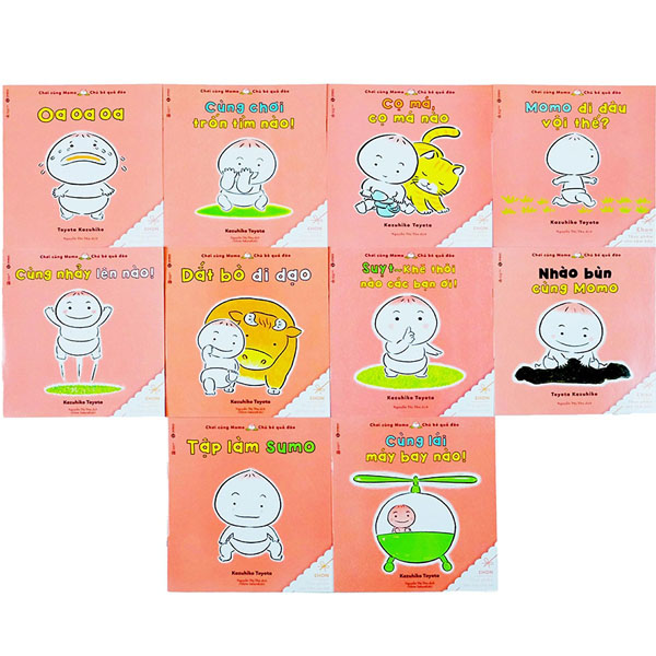 Sách Ehon Chơi cùng Momo, chú bé quả đào Combo trọn bộ 10 cuốn Tái bản (Tặng 01 bookmark đáng yêu cho bé)