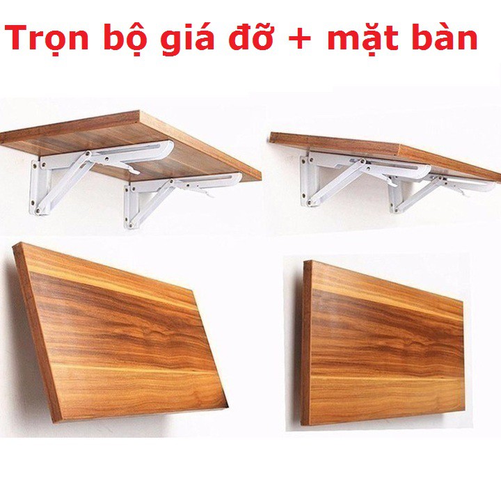 Combo Mặt bàn gỗ + 1 đôi giá đỡ gập chịu lực giúp tiết kiệm không gian