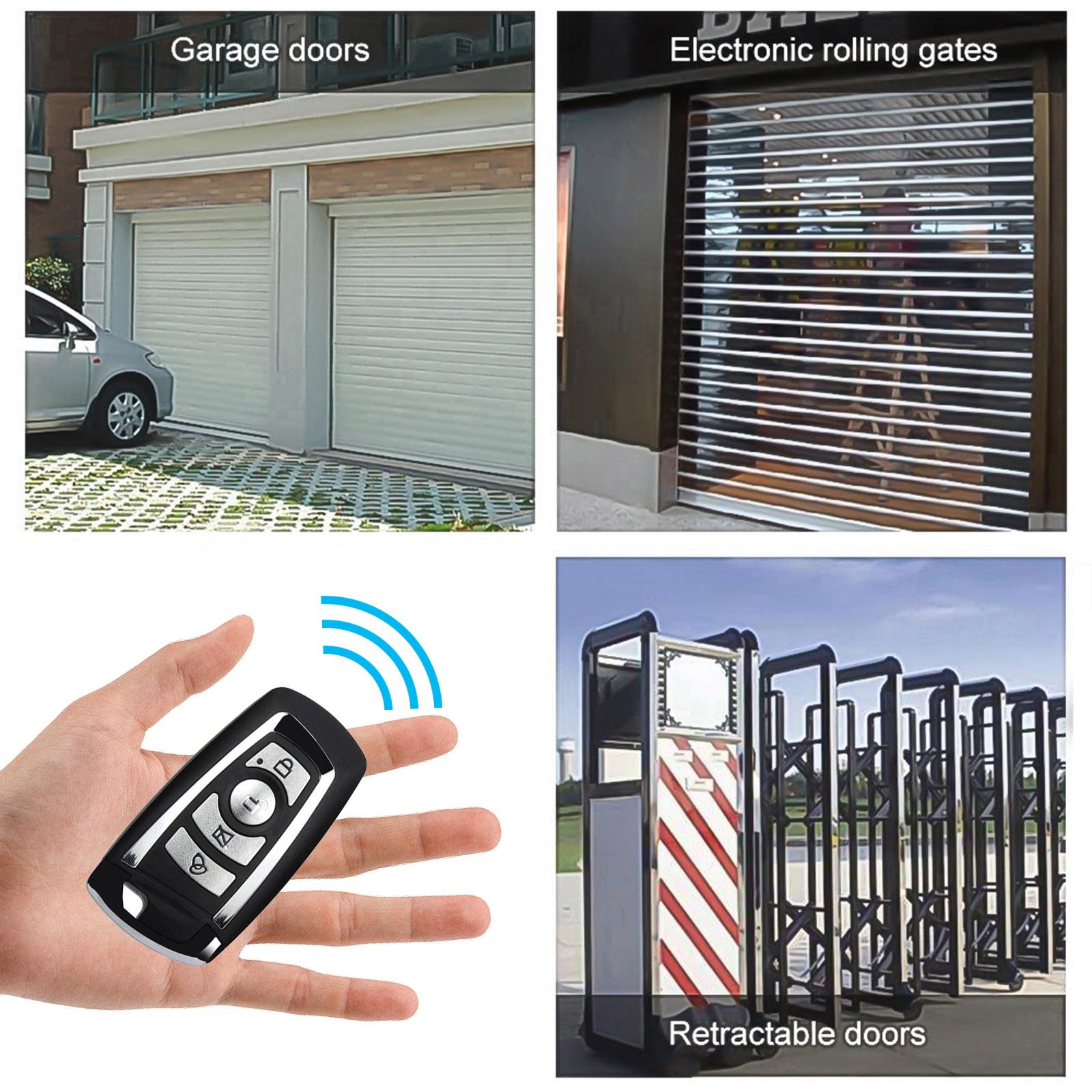 433MHz Wireless Remote Control Key Fob 4 Buttons Clone Switch Portable Cloning Copy 433MHz Electric Gate Garage Door Opener Control Duplicator