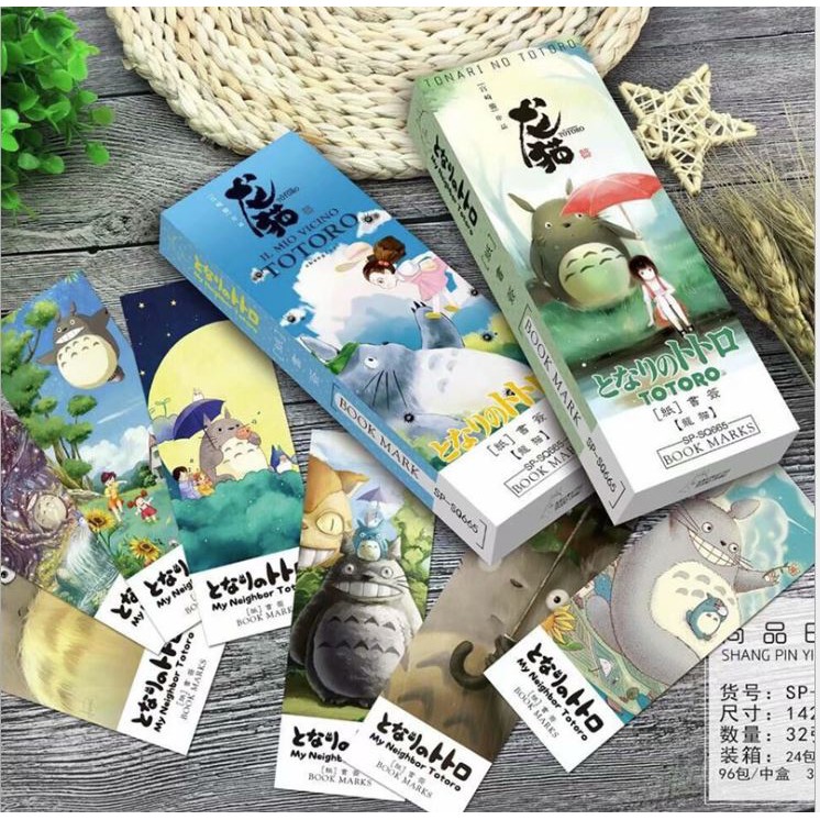 Hộp 32 Bookmark Đánh Dấu Sách Anime Totoro