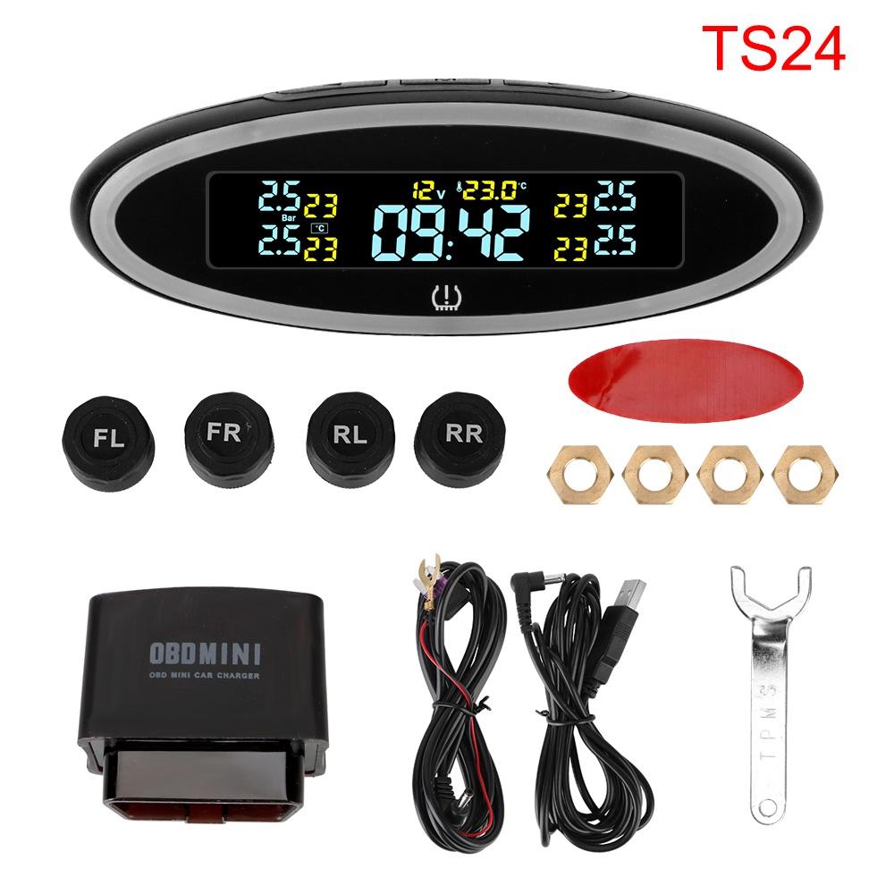 Bộ 4 cảm biến áp suất lốp xe hơi TPMS USB ACC OBD Mini có đèn LED