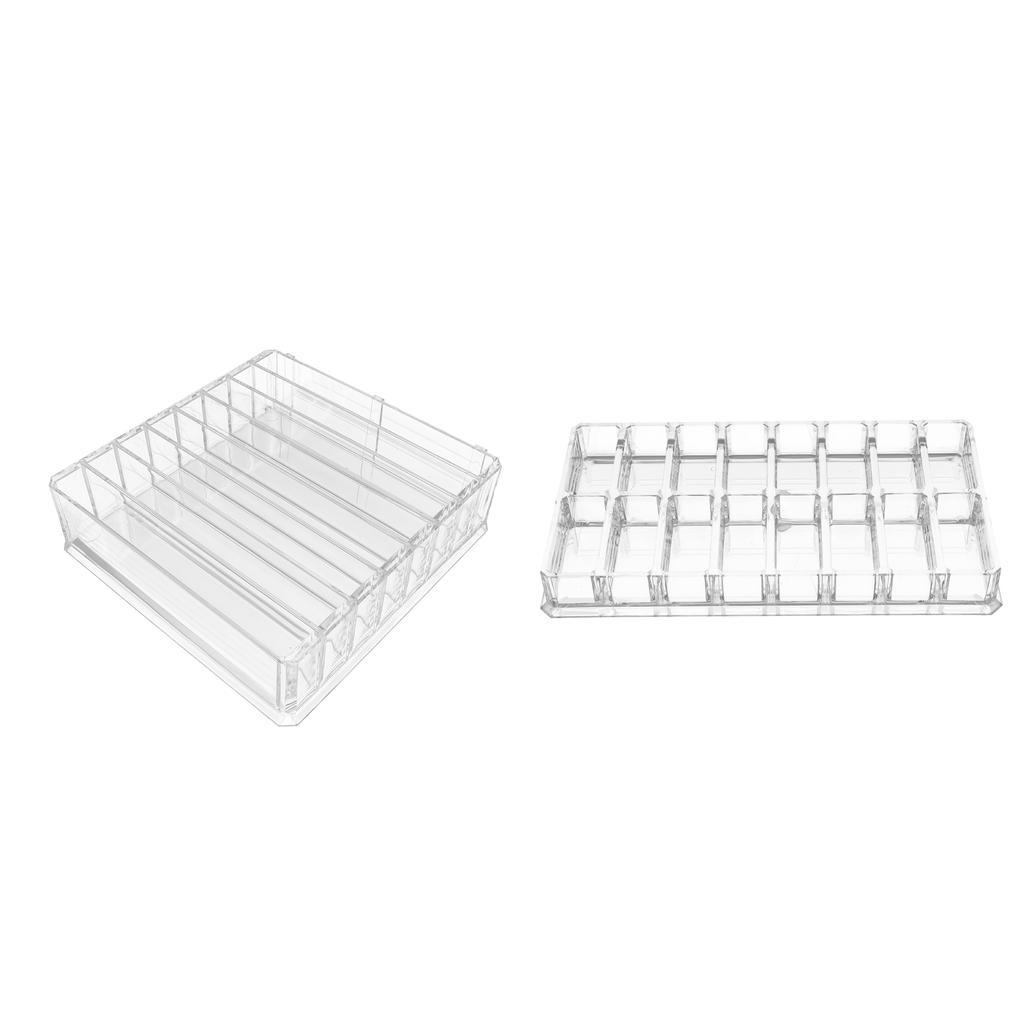 2pcs Makeup Organizer Compact Powder Display Holder Acrylic Storage Case