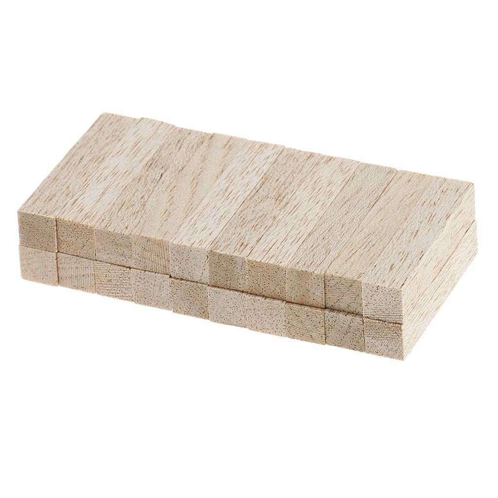 2xPine Wood Stick Unfinished Woodcraft Square Stick Dowel Rod 50mm 20 Pieces