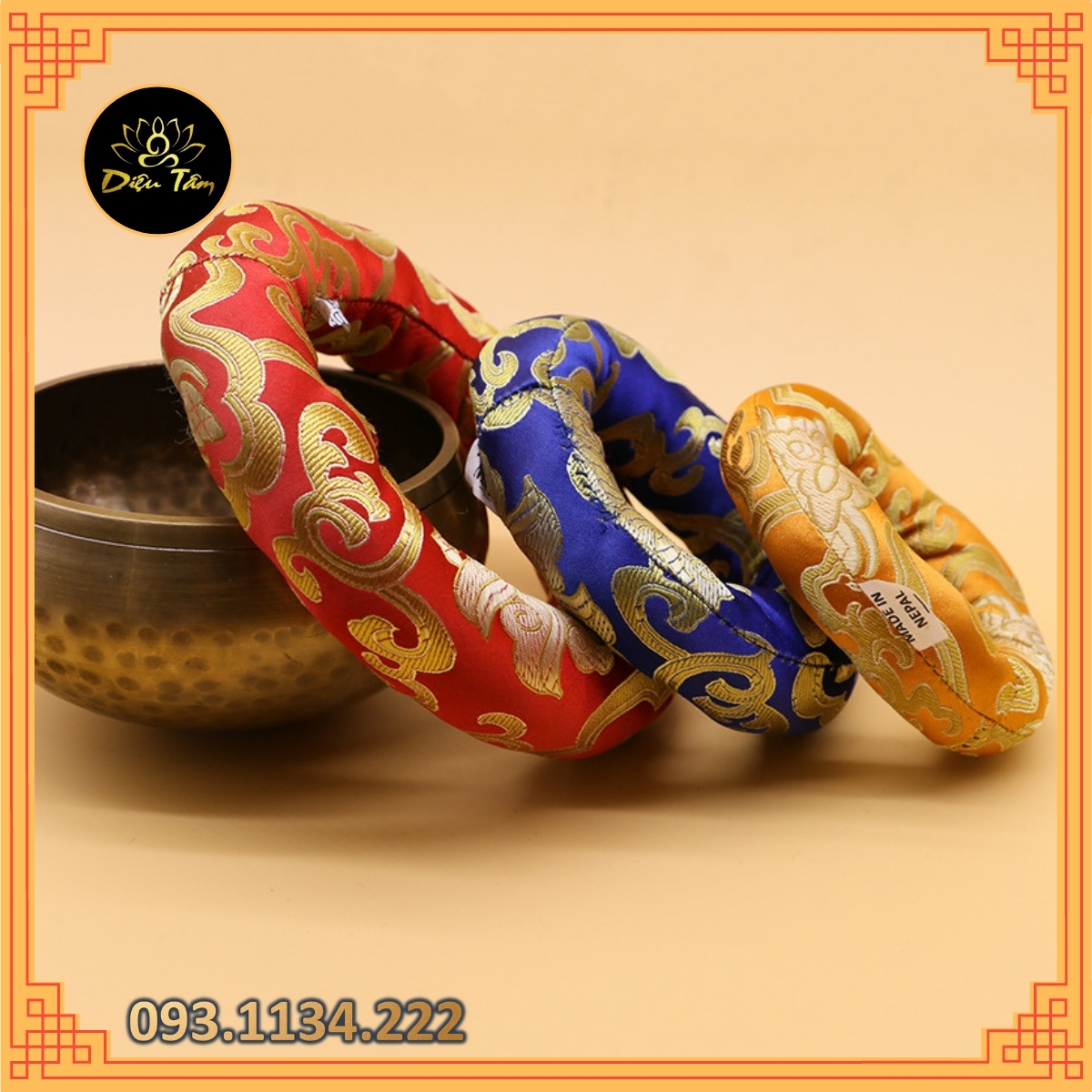 Đệm chuông xoay Nepal, Vòng gác chuông xoay singing bowl thiền định - Ngẫu nhiên