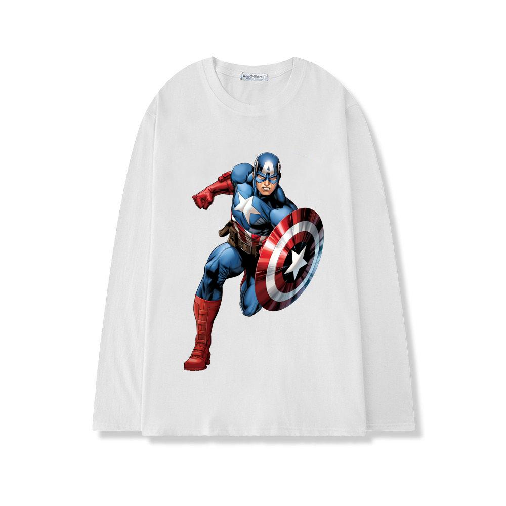 Áo thun tay dài form rộng unisex freesize nam nữ in hình Captain America - BND19