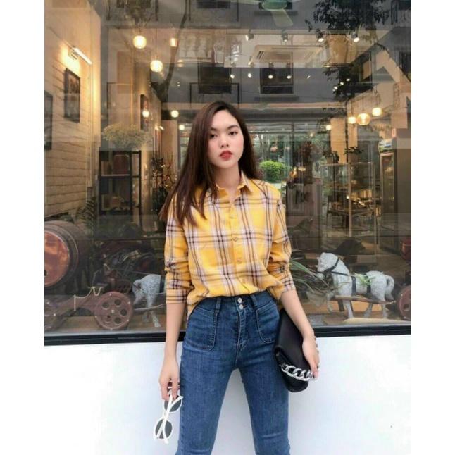 Áo sơ mi kẻ sọc chất mềm mát_Freesize dưới 60kg