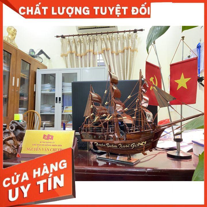 Thuyền Buồm "Thuận Buồm Xuôi Gió" Dài 55cm Gỗ Cẩm Lai- Thân 40cm- Thuyền Trang Trí Phong Thủy