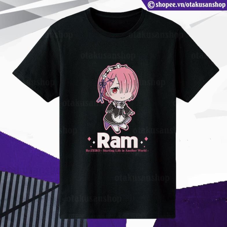 Áo thun Re:Zero Ram Chibi (Black) ngắn tay