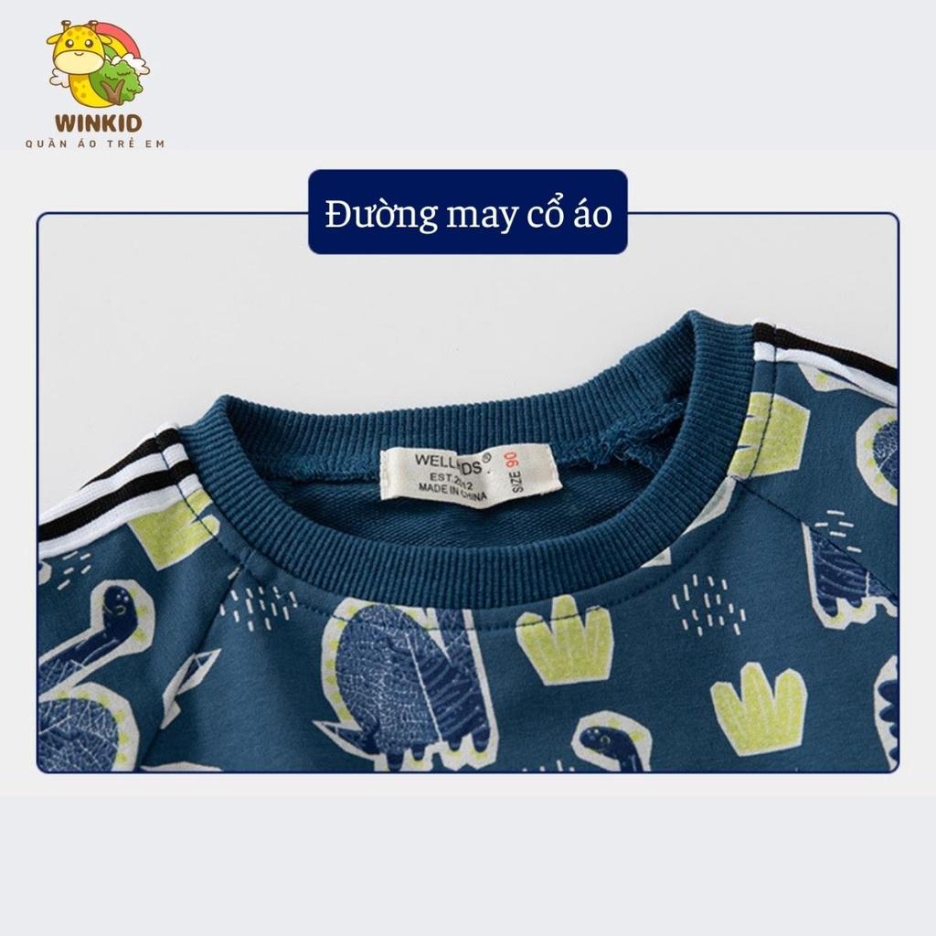 Áo nỉ cho bé WELLKIDS, áo nỉ da cá dài tay thu đông họa tiết động vật nhiều màu sắc - WK008