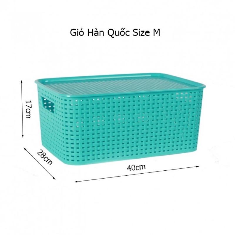 Giỏ đựng đồ giả mây phong cách Hàn Quốc/ Việt Nhật, thùng nhựa đan đủ size nhiều màu