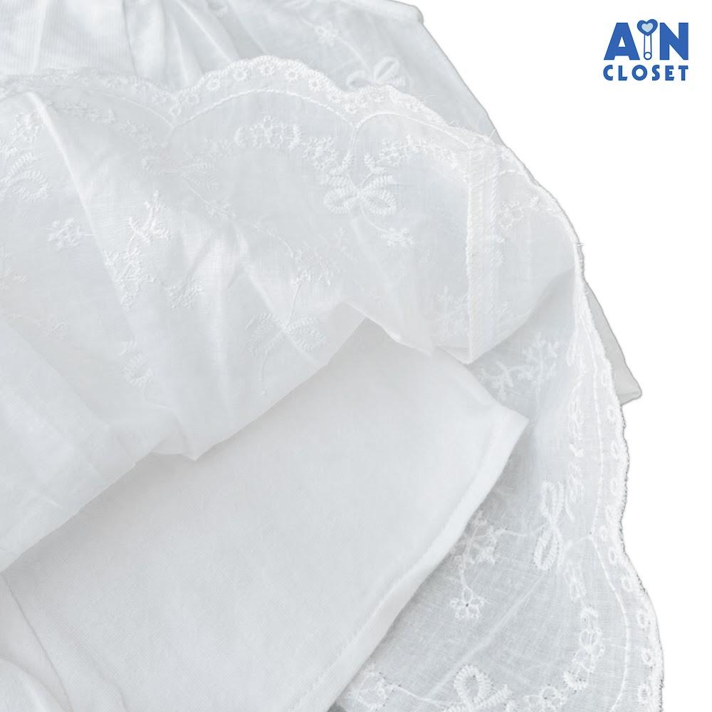 Set Áo Váy bé gái họa tiết Nơ Trắng Cotton thêu - AICDBGKBIVQJ - AIN Closet