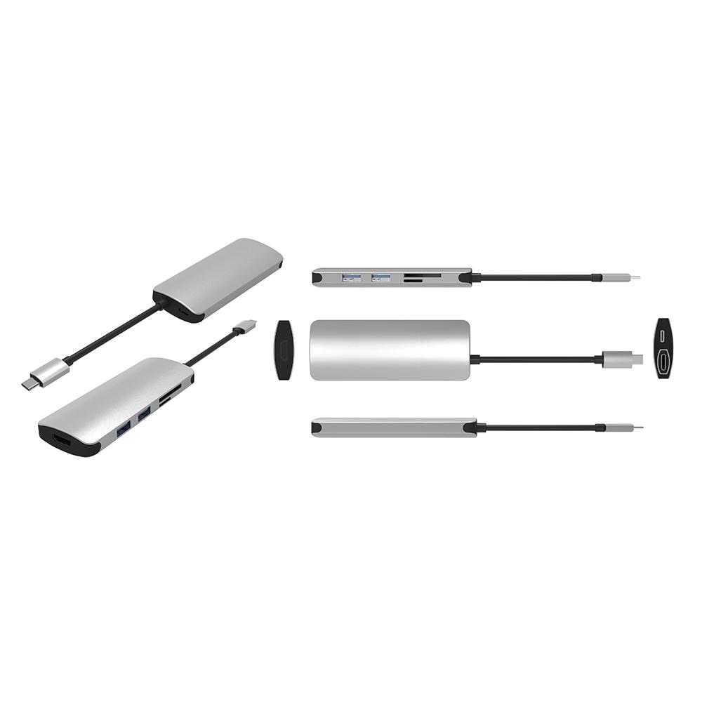 Bộ chuyển đổi đa cổng USB 3.1 Kiểu C sang USB 3.0 + TF + HDMI + Bộ chuyển đổi sạc loại C