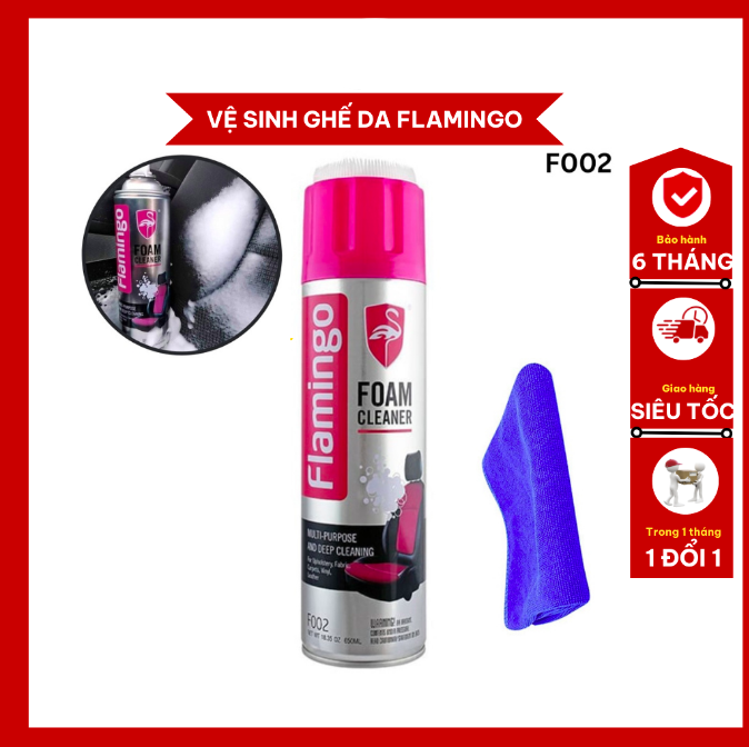 Bình xịt Flamingo F002 vệ sinh nội thất ô tô, vệ sinh ghế xe ô tô - Thể tích: 650 ml - Bình xịt đa năng vệ sinh nội thất ô tô