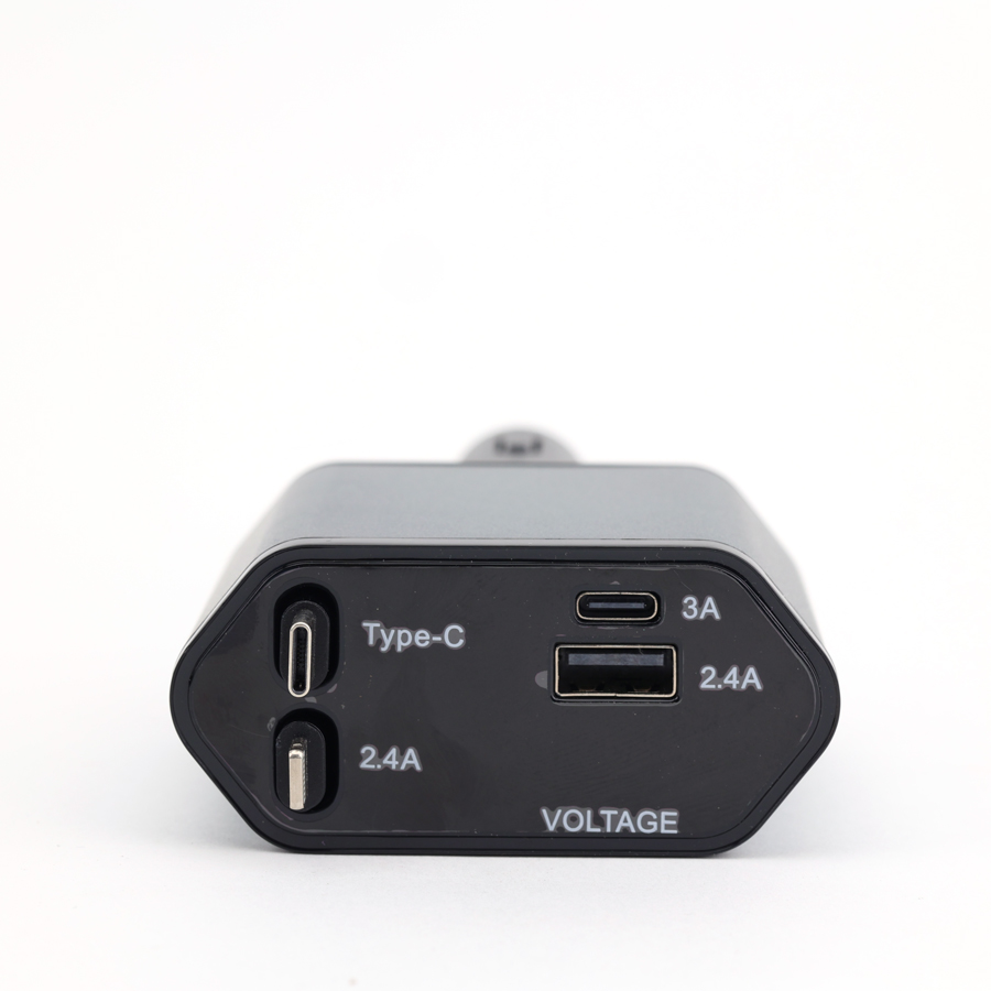 Tẩu Sạc Nhanh C1 Dây Rút Tự Động 4 in 1 USB Type-C Và Lightning Đa Năng Vỏ Hợp Kim Cao Cấp - Nhập Khẩu Chính Hãng