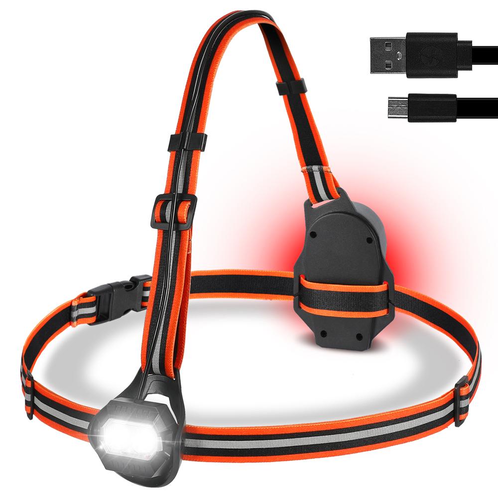 TÂY ĐẠP ĐẠP Ngoài Trời Đèn Thể Thao IPX4 Chống Nước USB Sạc LED Ban Đêm Ngực Đèn Chạy Xe Đạp Phụ Kiện