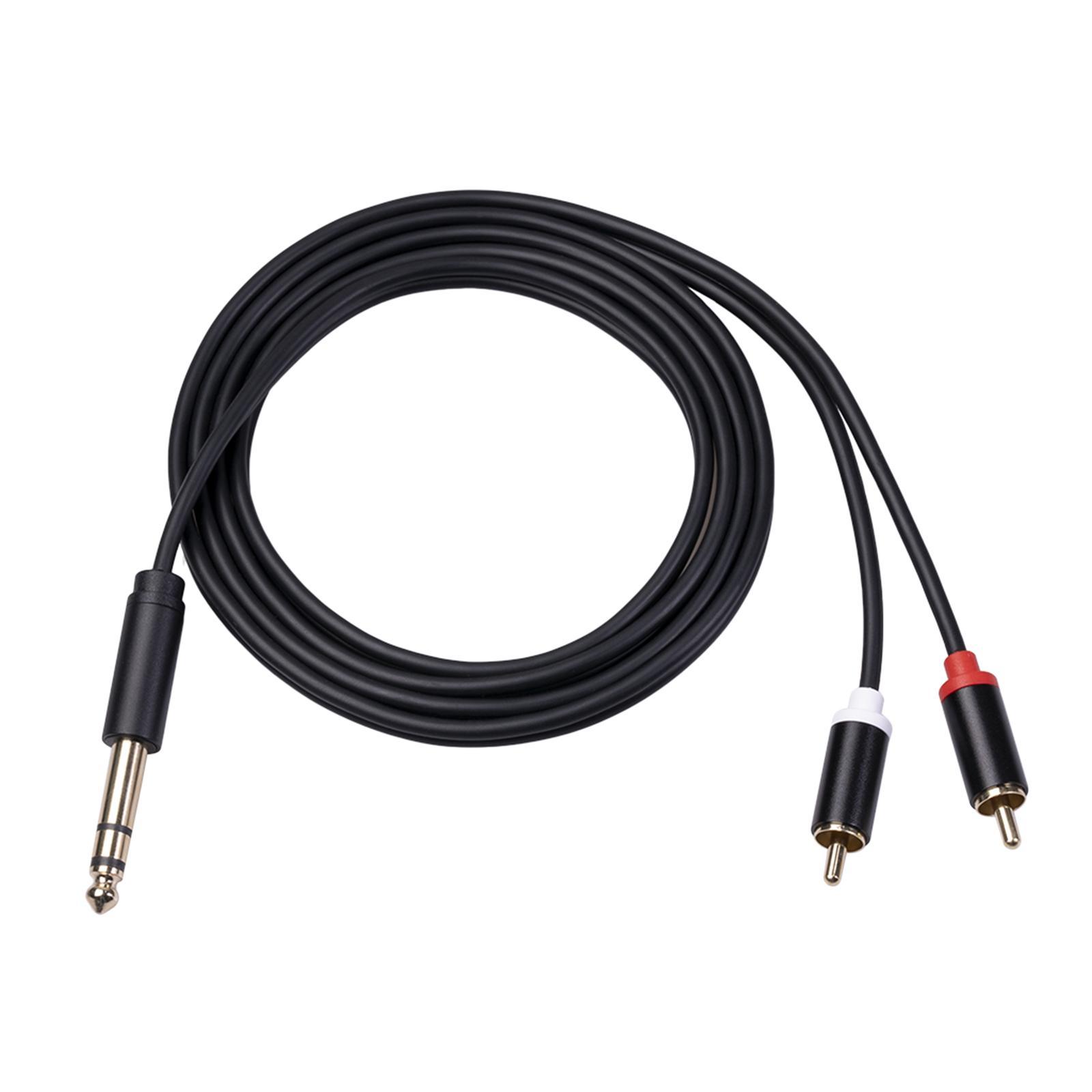 6.35 mm to 2RCA Cable, RCA Cable Gold Plated Audiowave Series 6.35mm Male to 2 RCA Male Stereo Audio Adapter Y Splitter RCA Cable