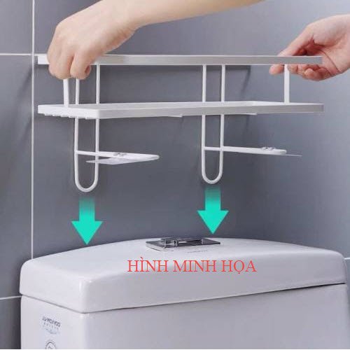 Kệ nhà tắm để trên bồn cầu inox 304 - Kệ để đồ trên bồn cầu nhà tắm cao cấp không khoang tường