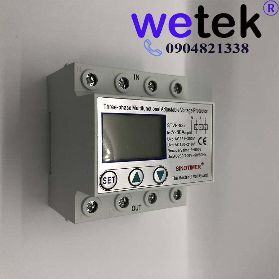 STVP-932 80A Rơ le điện áp 3 pha điện tử hiện số Sinotimer, dân dụng công nghiệp