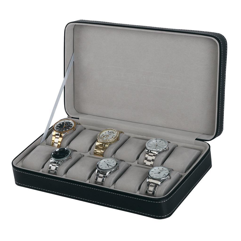 PU Leather Velvet Jewellery Box Tie Clip Brooch Pin Storage Case Holder