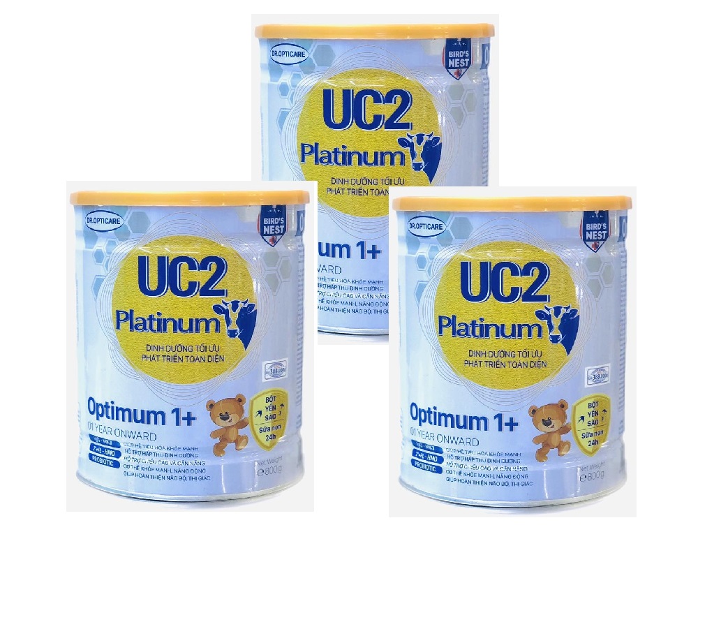 Combo 3 lon Sữa công thức UC2 platinum Optimum 1+ lon 800g