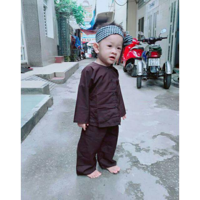 Bộ bà ba nâu cho bé