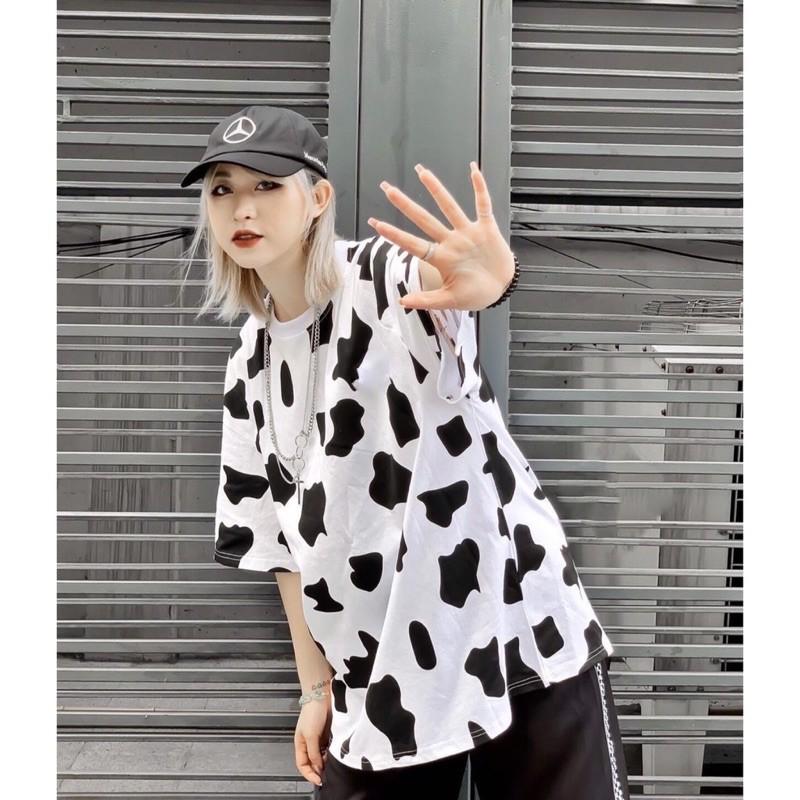 Áo Thun Tay Lỡ Unisex BÒ SỮA màu TRẮNG /Nam nữ unisex ️ Jaystoree Kiểu áo phông cổ tròn form rộng