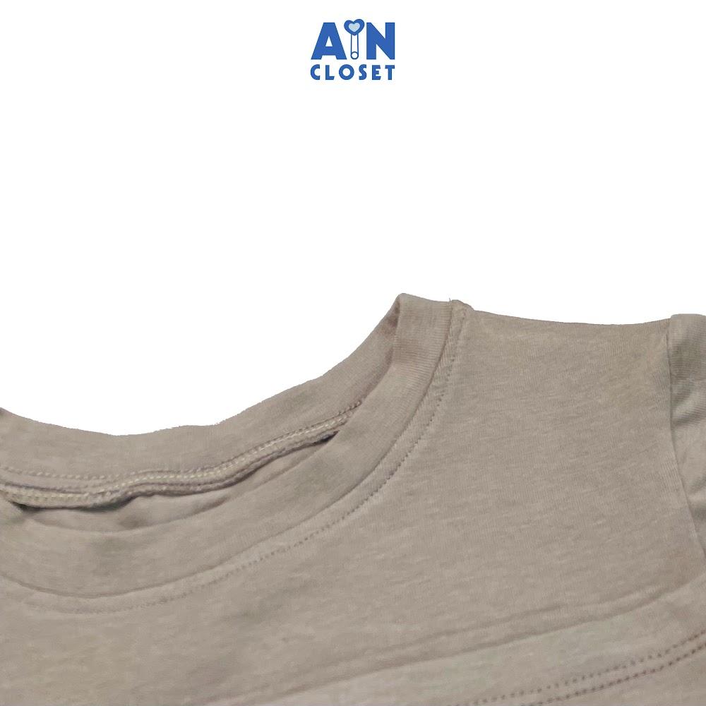 Áo ngắn tay unisex cho bé Xám Trơn thun cotton - AICDBTREJCIL - AIN Closet
