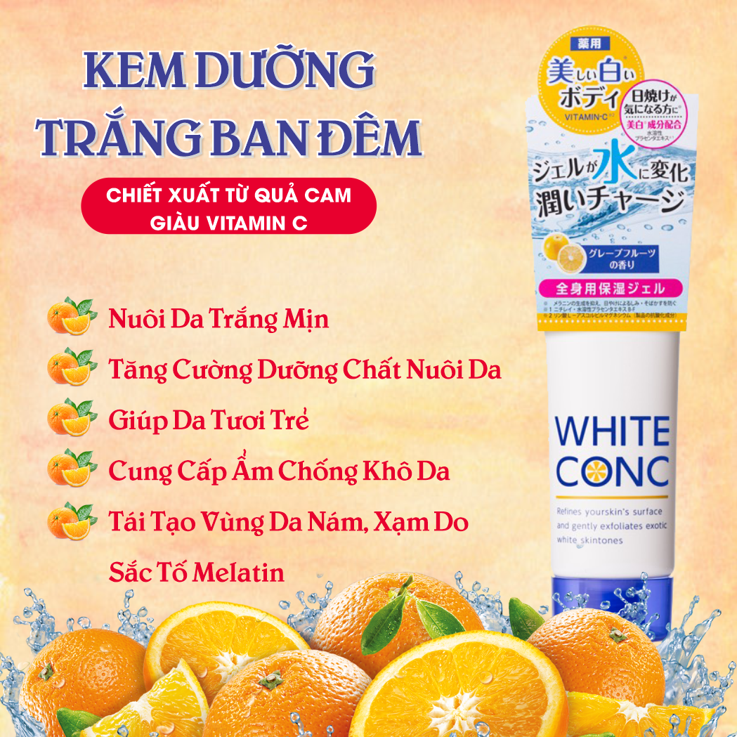 Kem Dưỡng Trắng Da Toàn Thân Ban Đêm White Conc Watery Cream II (90g)