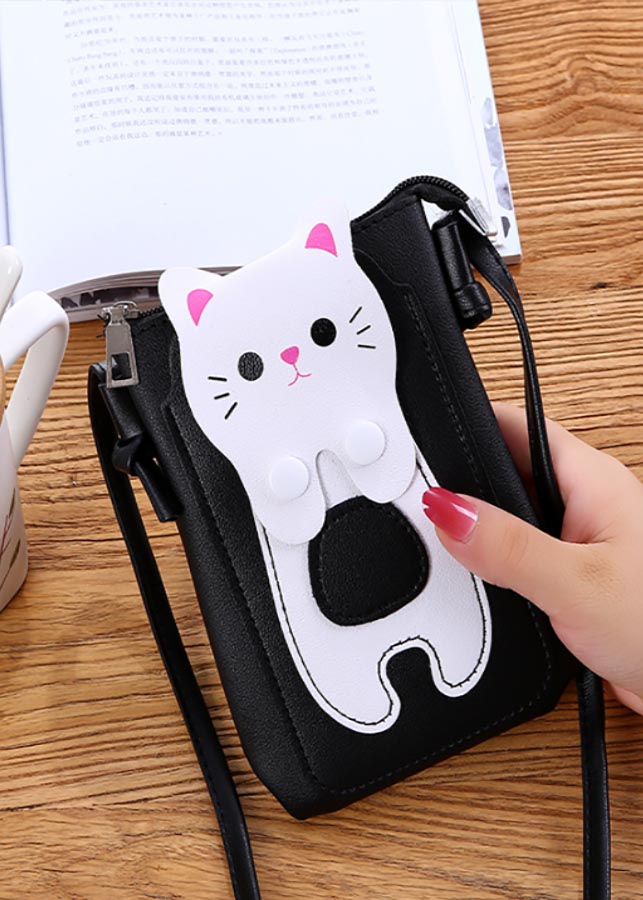 Túi đựng điện thoại - túi đeo chéo mini bag hình chú mèo đáng yêu