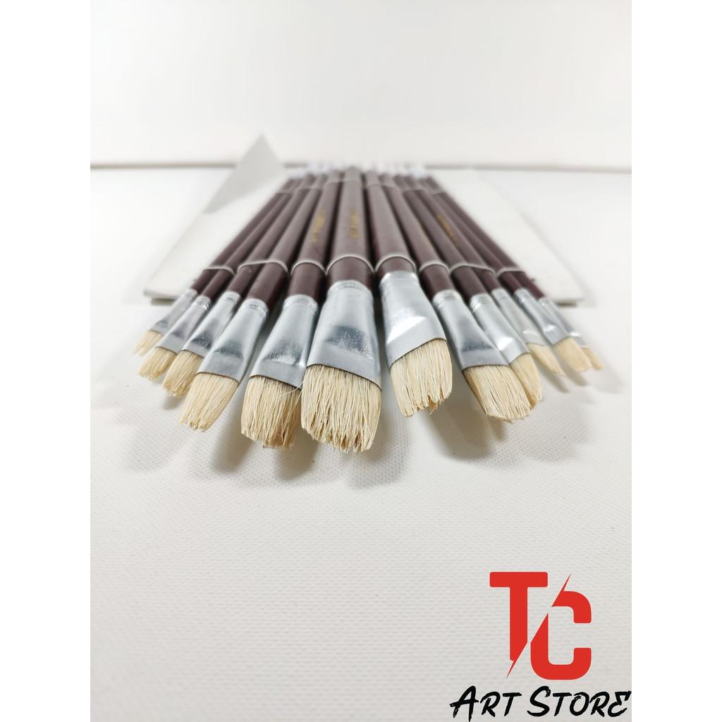 Bộ cọ sơn dầu KANGRUI Thân Nâu Artist brush 12 cây (101)