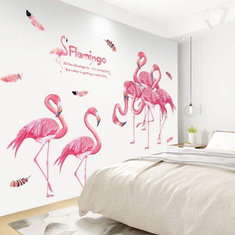 Decal trang trí tường - Cò Hồng Quý Tộc Flamingo