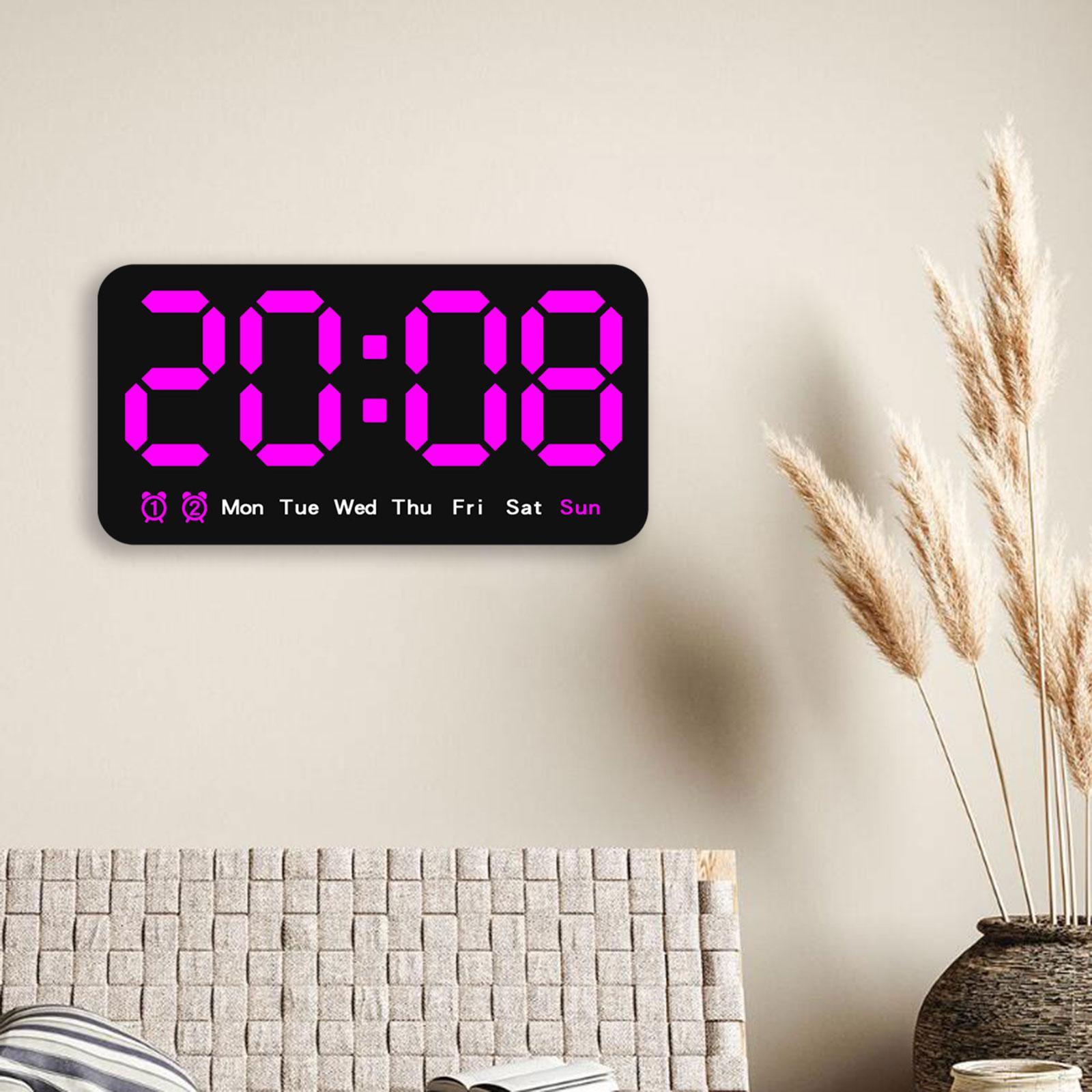 LED Desktop Alarm Clock Desk Digital Clock Table Dimmer Large LED Clocks Wall Clock Electronic Clock for Bedroom Office Adult