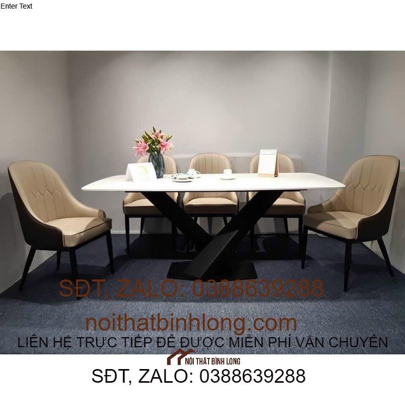 Bàn ăn mặt đá 1m6 * 6 ghế