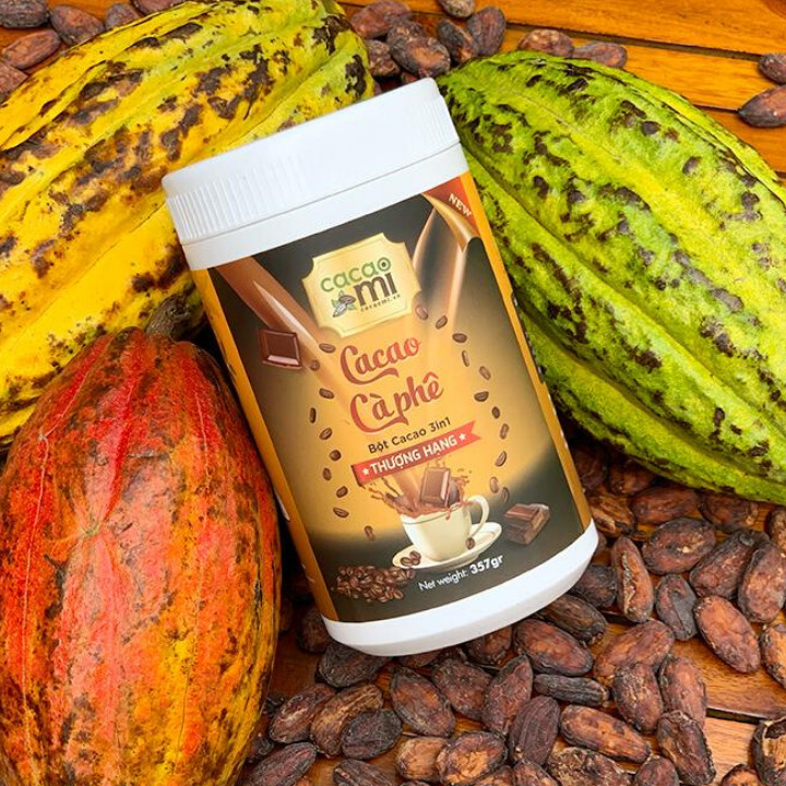 Bột cacao cà phê nguyên chất cao cấp CacaoMi hũ 357gr