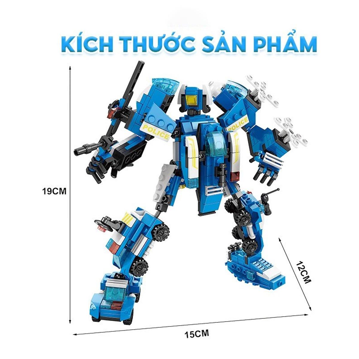 Đồ Chơi Lắp Ráp Robot Cảnh Sát Biến Hình 8 Trong 1 - Police - Toys&amp;Joys 8618 (353 Mảnh Ghép)