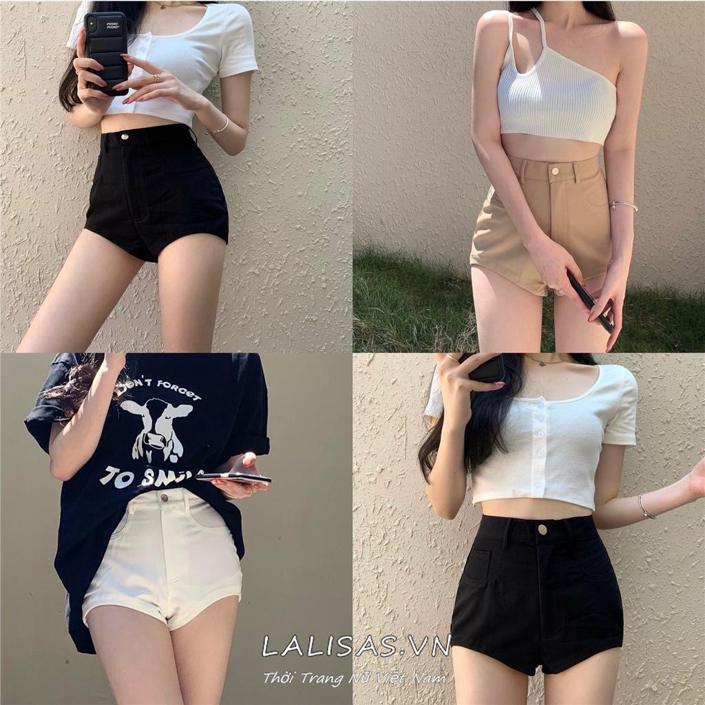 ✓Quần short eo cao dáng ôm thời trang Hàn Quốc sành điệu quyến rũ