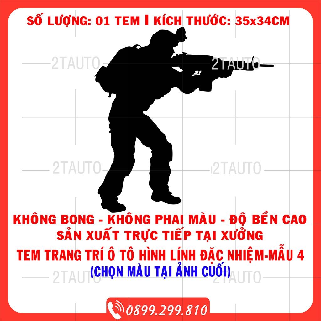 Tem decal sticker LÍNH BIỆT KÍCH dán xe nhiều kích thước, chống thấm nước, logo LÍNH MỸ dán trang trí ô tô xe hơi -MẪU 4