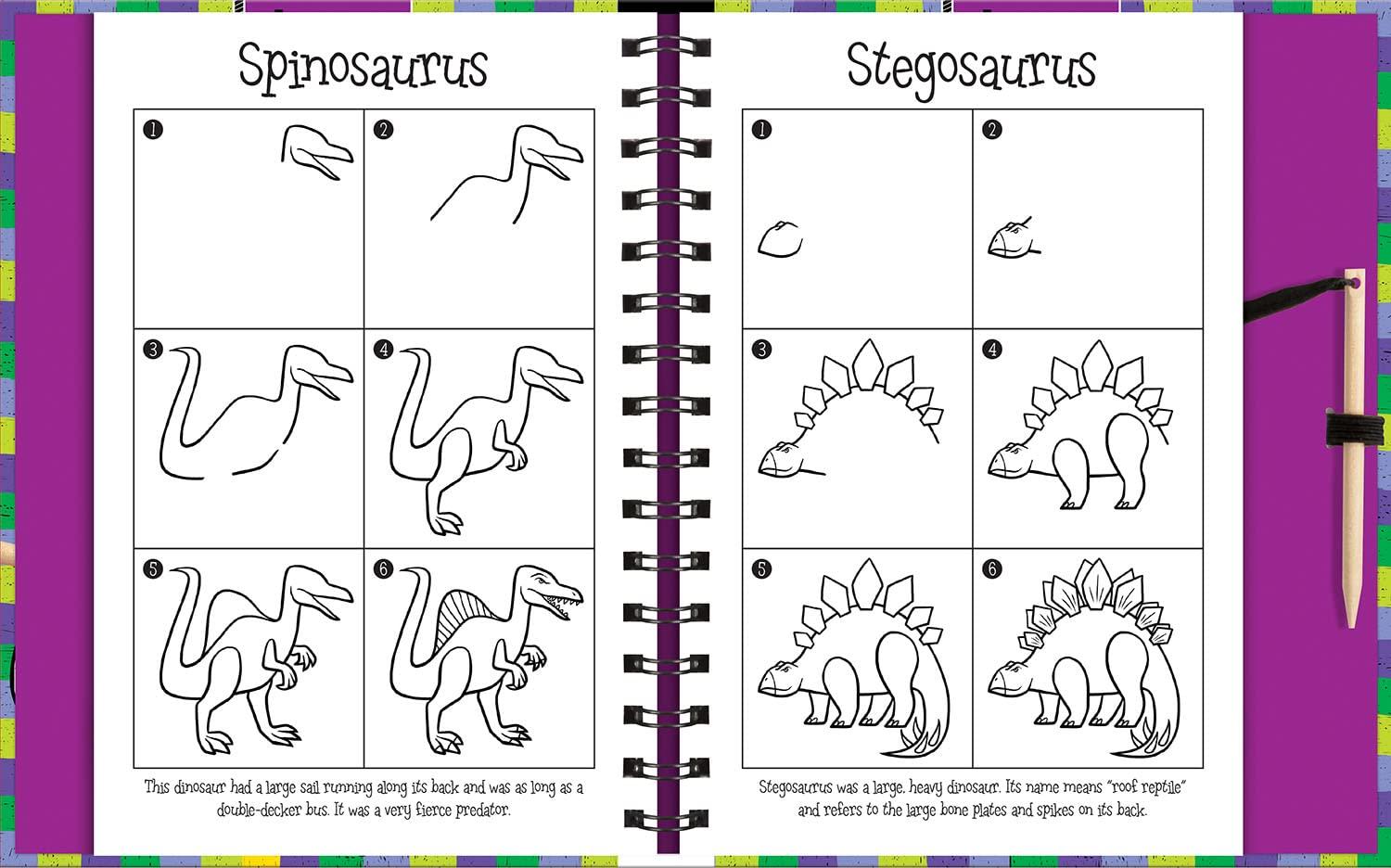 Sách ngoại văn: Scratch &amp; Draw - Dinosaurs