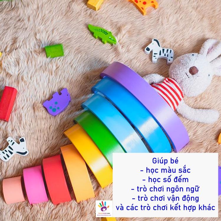 Đồ chơi Gỗ Xếp hình Cầu Vồng hàng Việt Siêu chất xếp được hơn 100 hình, TẶNG 1 MÓN QUÀ BẤT NGỜ