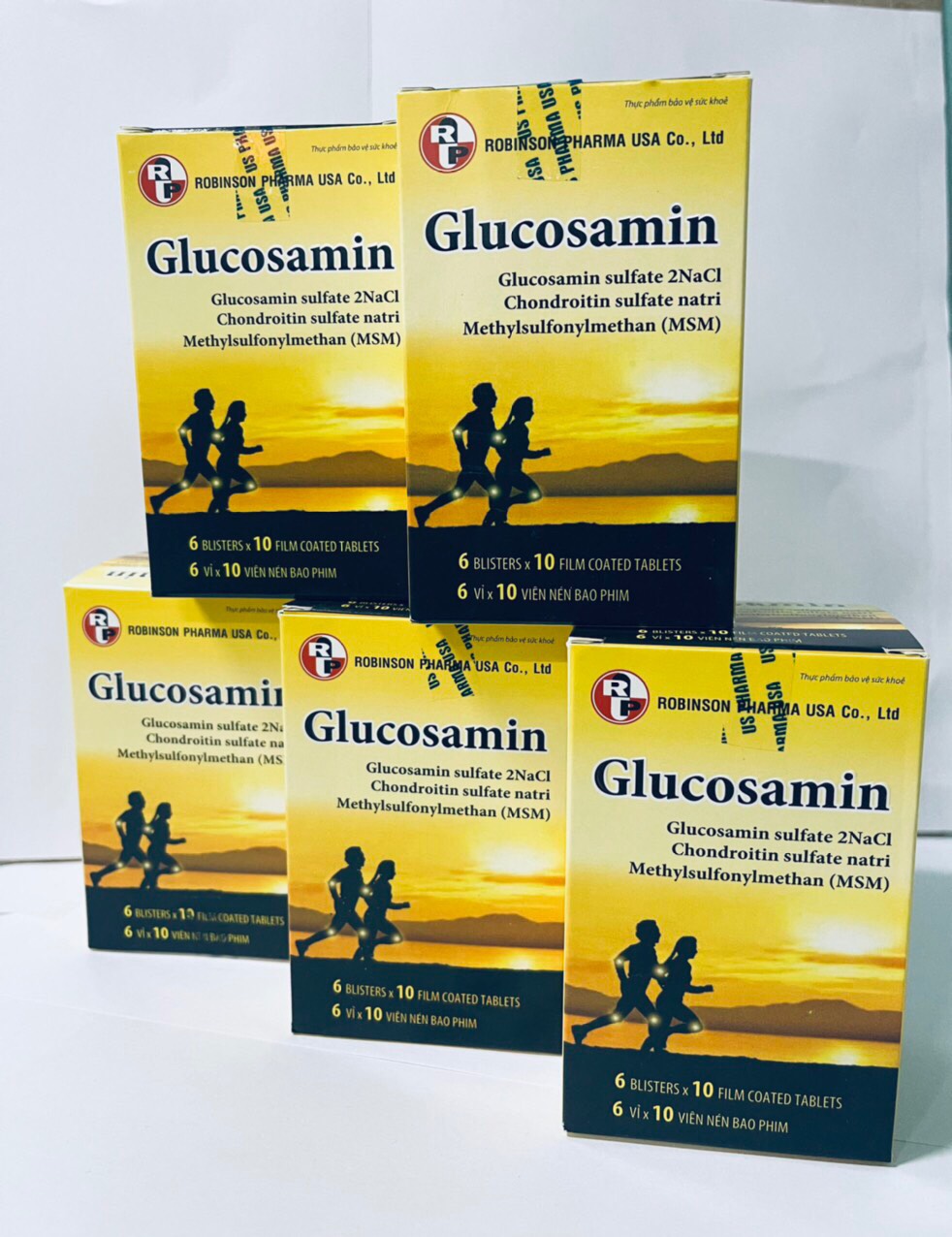 Viên uống TPCN GLUCOSAMIN giúp ngăn ngừa và hạn chế viêm khớp,bôi trơn các khớp xương,hỗ trợ làm giảm triệu chứng khô khớp,thoái hóa khớp-chai 60 viên