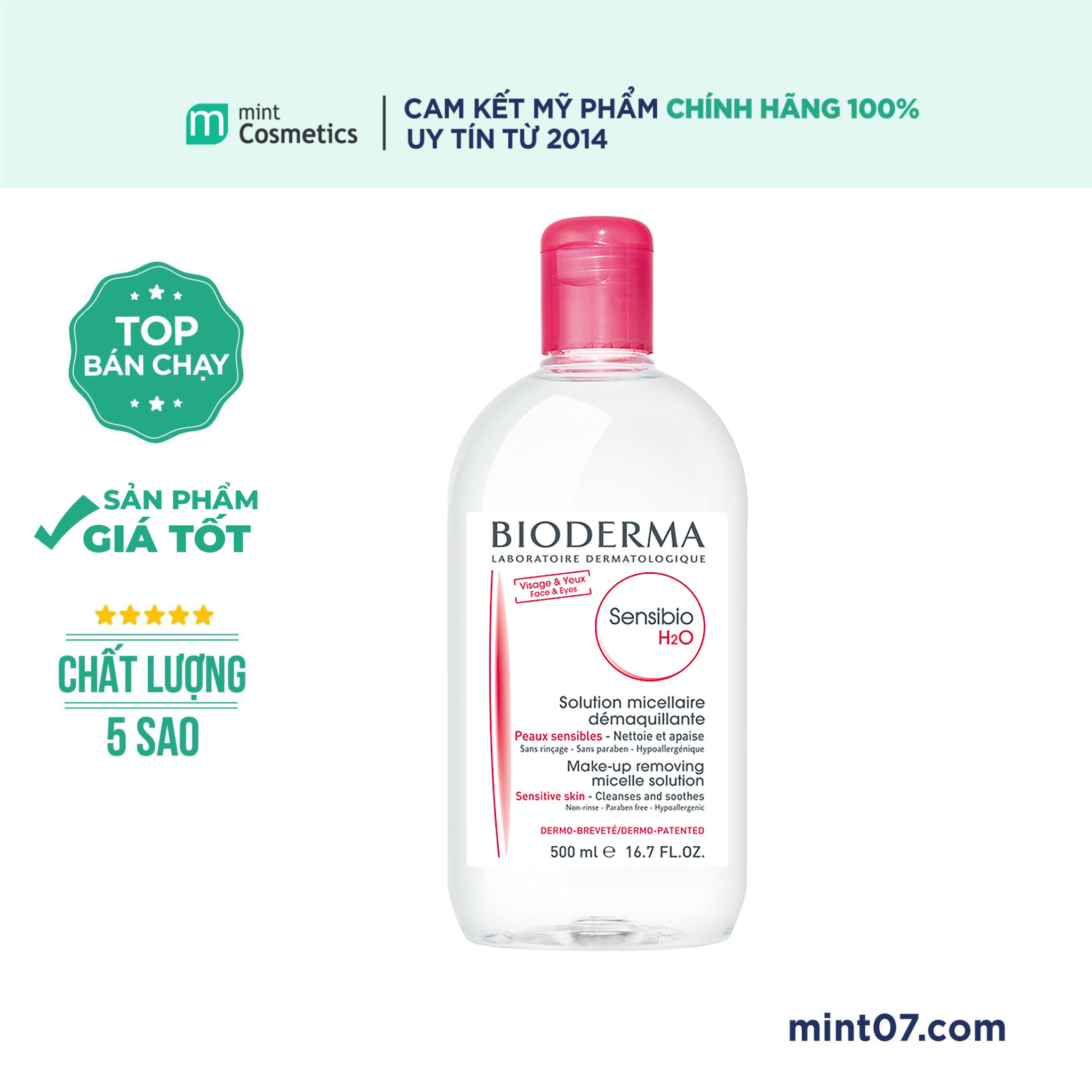 Nước Tẩy Trang Bioderma Sensibio H20 Solution Micellaire 