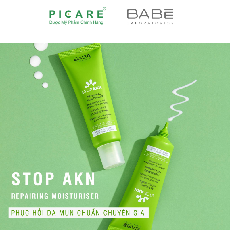 Kem Dưỡng Phục Hồi Da Sau Treatment, Thấm Siêu Nhanh Babe Stop Akn Repairing Moisturiser 50ml