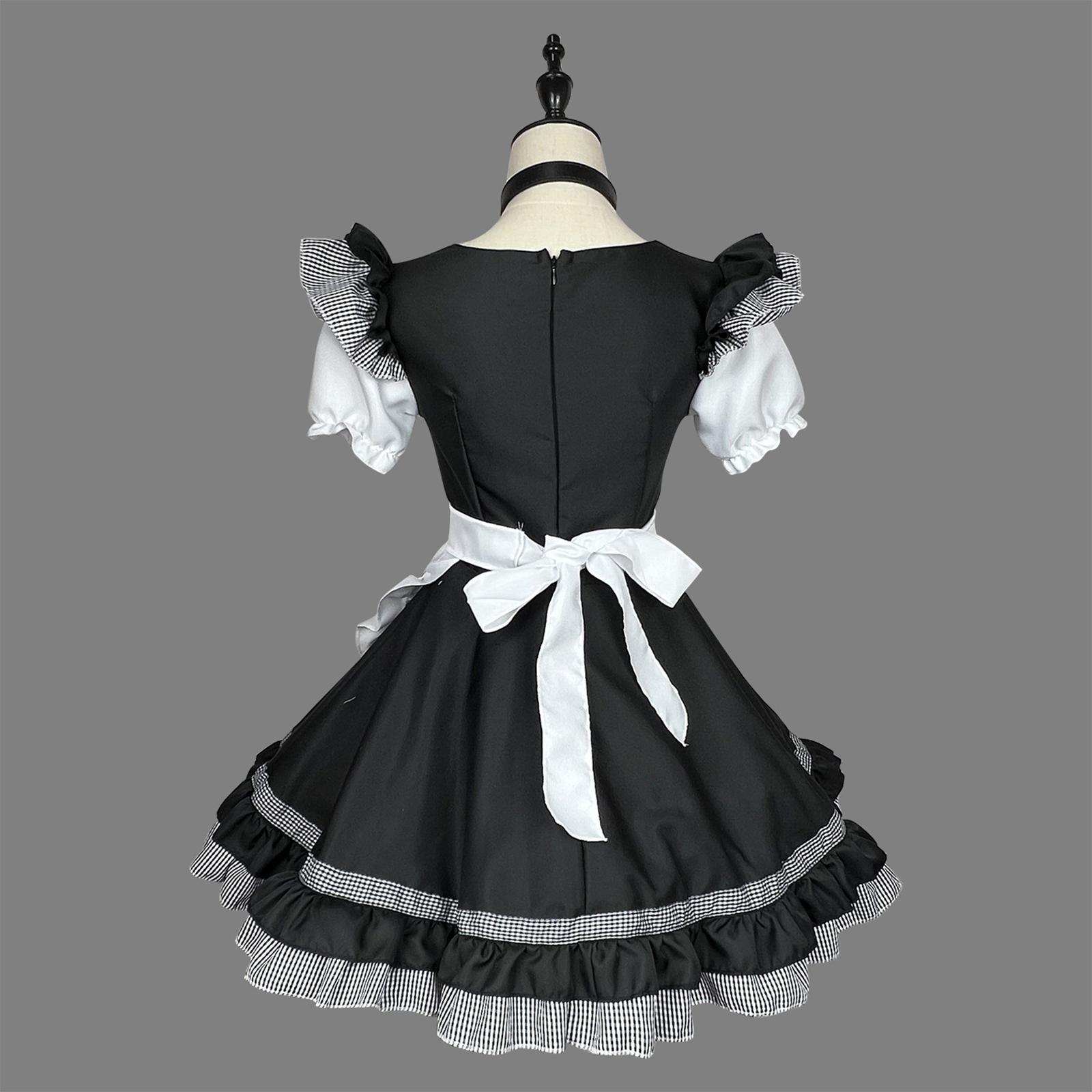 Maid Costume Apron Cosplay Maid Dresses Waitress for Stage Halloween S
