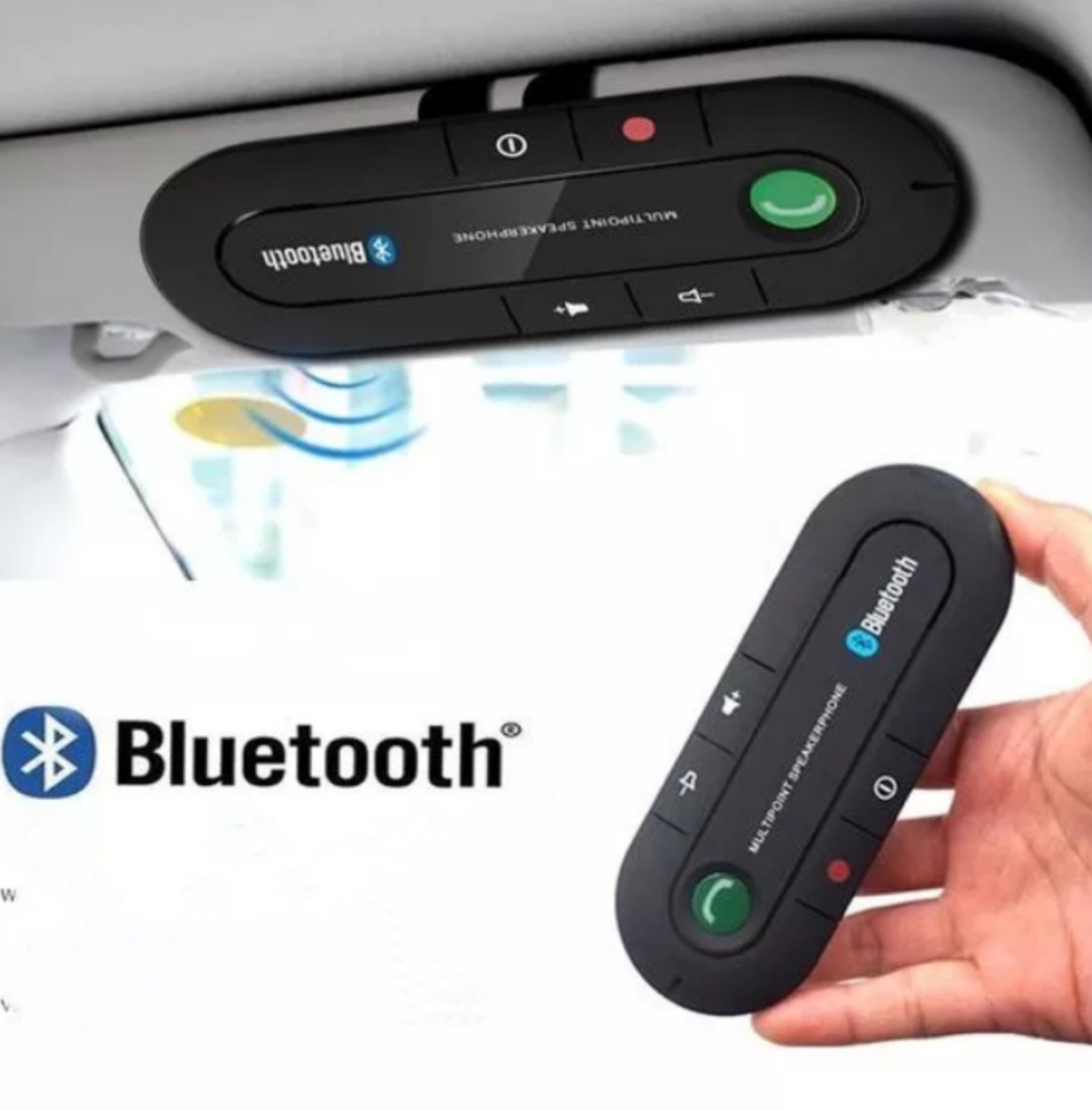 Bộ loa nghe nhạc Bluetooth ôtô chế độ rảnh tay an toàn khi lái xe âm thanh trầm siêu chất