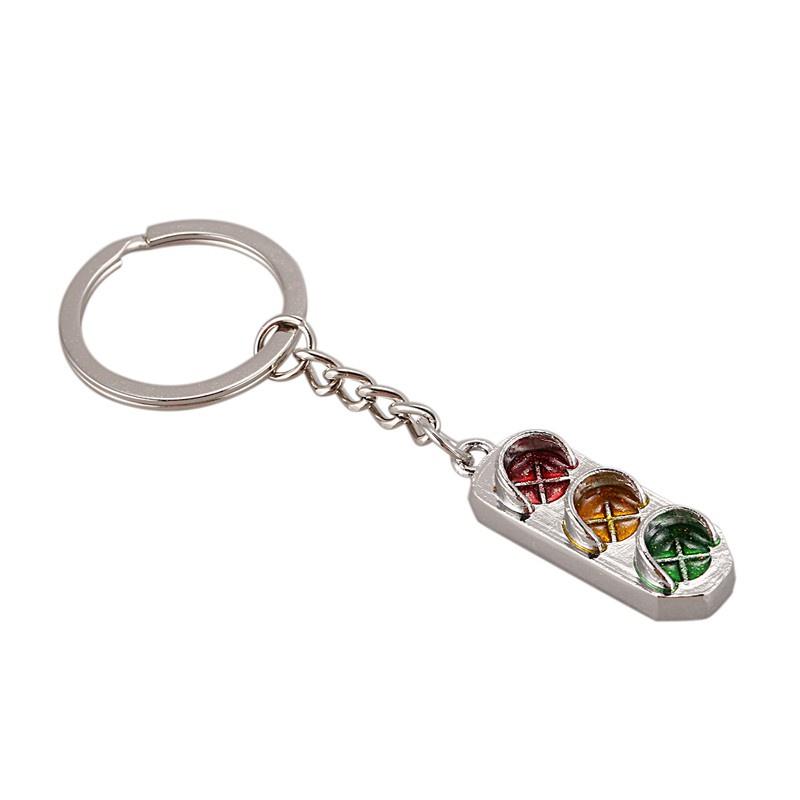 New Mini Traffic Light Car Key Ring Chain Classic 3D Keyfob Keychain Gift