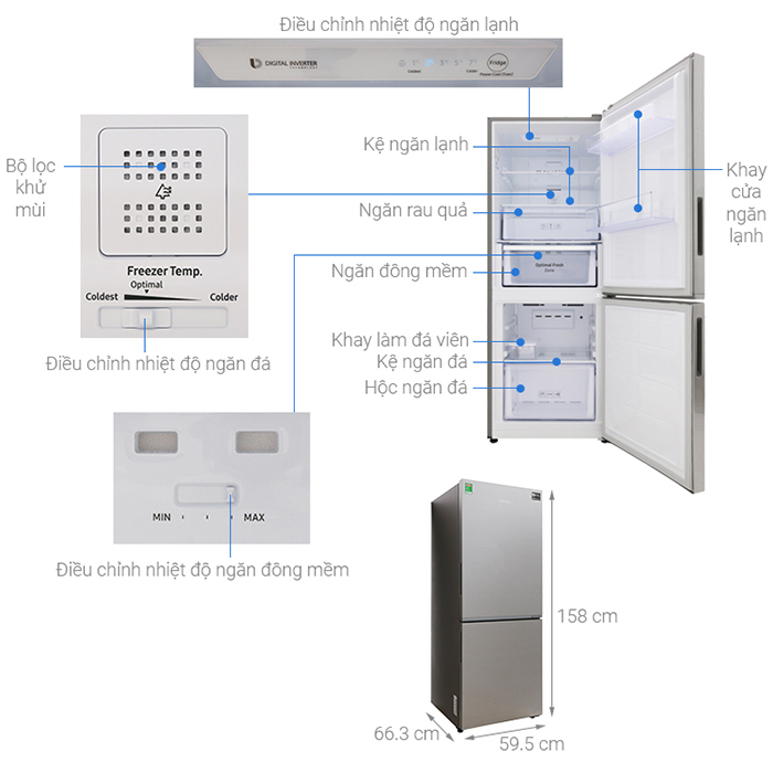 Tủ lạnh Samsung Inverter 280 lít RB27N4010S8/SV