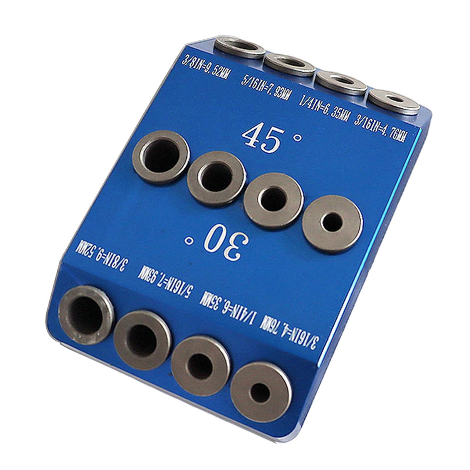 30/45/90 Degree Angle Oblique Pocket Hole Jig British Drill Guide Dowel Jig Kit Wood Drill Locator for Wood Jointing