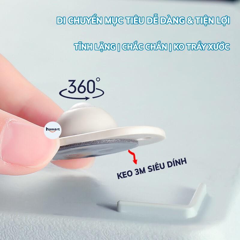 COMBO 4 Bánh Xe Nhựa Bánh Xe Di Chuyển Đồ Vật DÁN 3M XOAY 360° CHỊU TẢI LỚN TIỆN LỢI