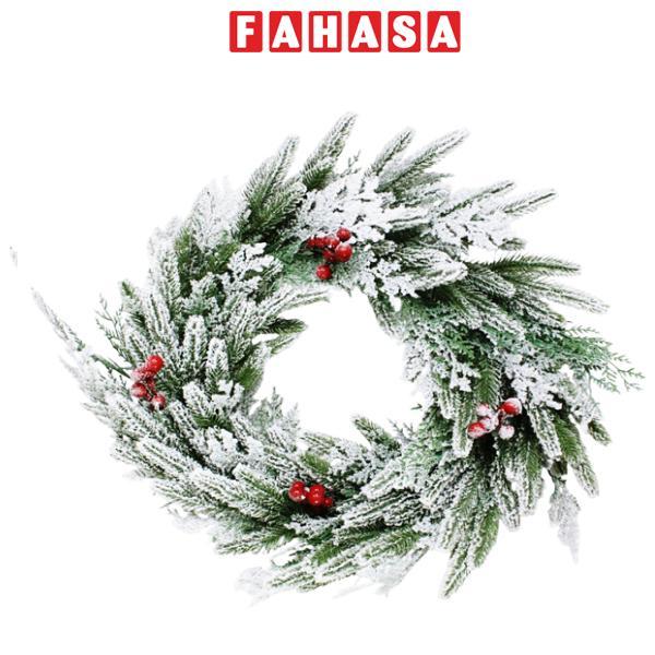 Vòng Hoa Phủ Tuyết Trang Trí Giáng Sinh 50 cm - LP-W20-POHS