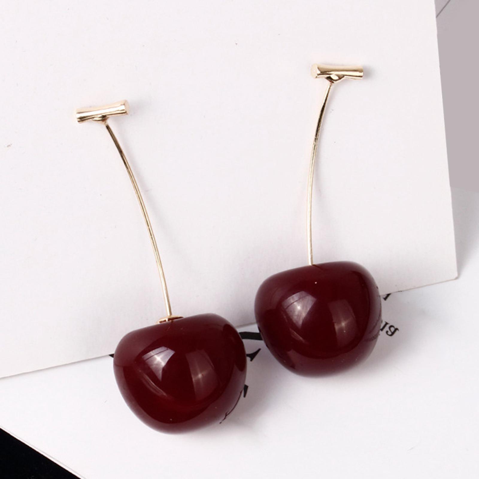 Cherry Earrings ,Dangle Drop Earrings, Cute Earrings ,Statement Acrylic Earrings ,Dangling Earrings Pendant Earrings for Prom Wedding Daily Wear